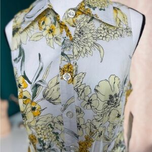 Chetta B Yellow Floral Blouse